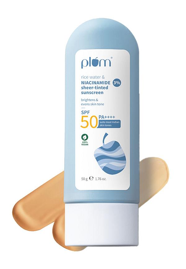 Plum Rice Water & 3% Niacinamide Sheer-Tinted Sunscreen