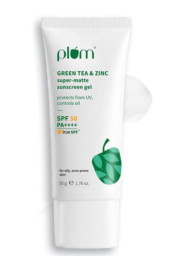 Green Tea & Zinc Super-Matte Sunscreen Gel , SPF 50 PA ++++ For Oily Skin