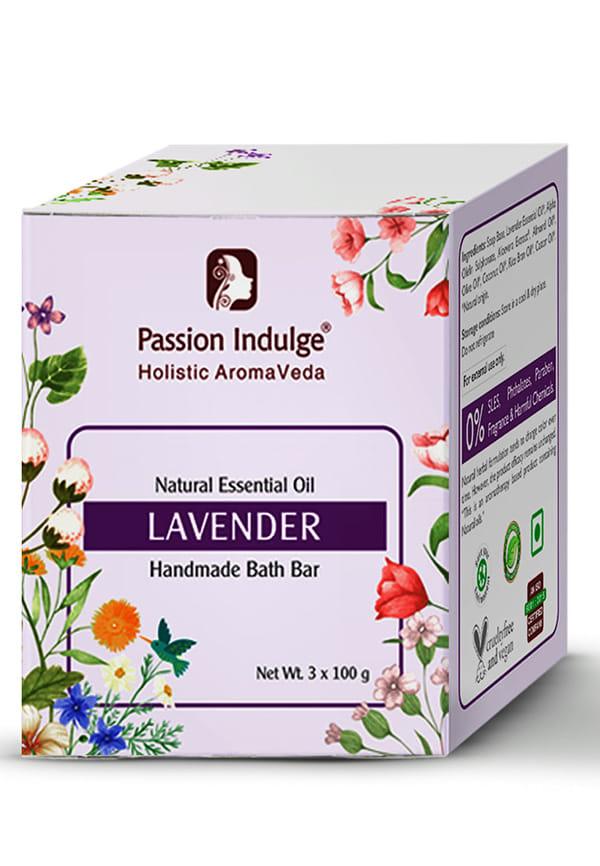 Handmade Natural Bath Bar Soap Enriched with Essential Oil - Lavender