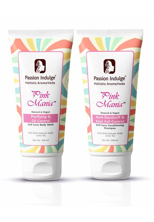 Pink Mania Anti-Dandruff & Hair Fall Control Shampoo & Purifying & Oil Control Body Wash