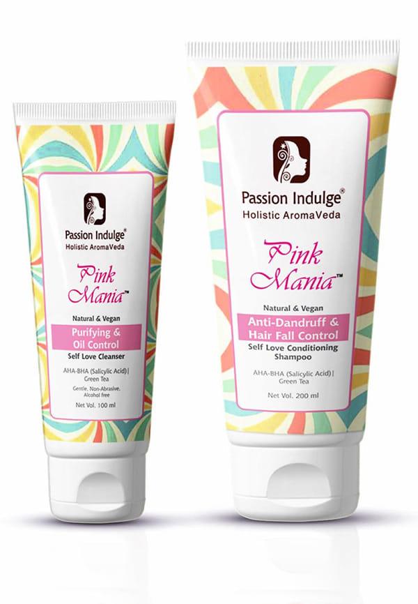 Pink Mania Face Cleanser & Anti-Dandruff & Hair Fall Control Shampoo