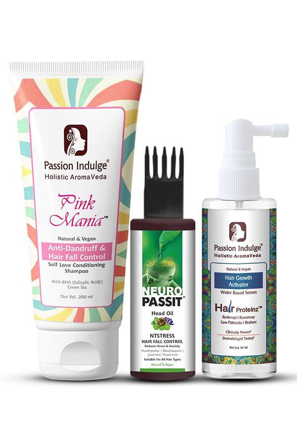 Hair Growth Serum Rosemary, Neuropassit NTstress Hair fall control Hair Oil & Pink Mania Anti-Dandruff & Hair Fall Control Shampoo