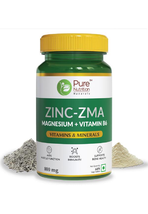Zinc ZMA 800mg 120 Veg Tablets | Zinc Magnesium Aspartate + Vitamin B6 for Men & Women | Nightime Muscle Recovery Supplement | Boosts Muscle & Bone S