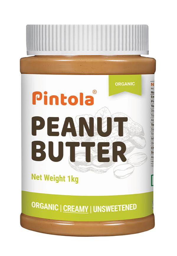 Organic Unsweetened Peanut Butter Creamy - Protein 30g & 9g Dietary Fiber