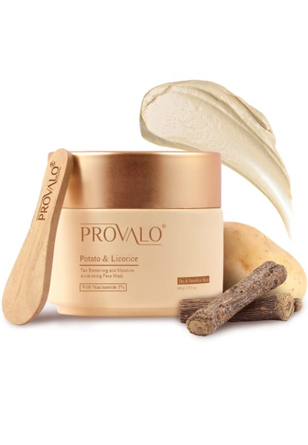 Potato & Licorice Tan Removing and Moisture Awakening Face Mask for Dry & Sensitive Skin (Unisex)