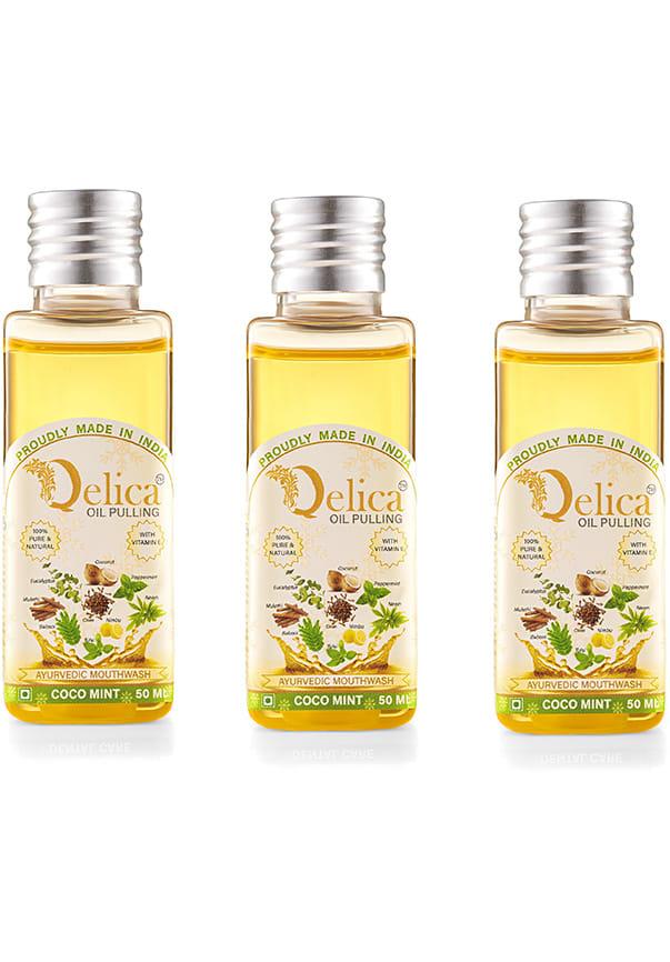 Oil Pulling with Vitamin-e Pure & Natural Mouthwash for Bad Breath, Teeth & Gums