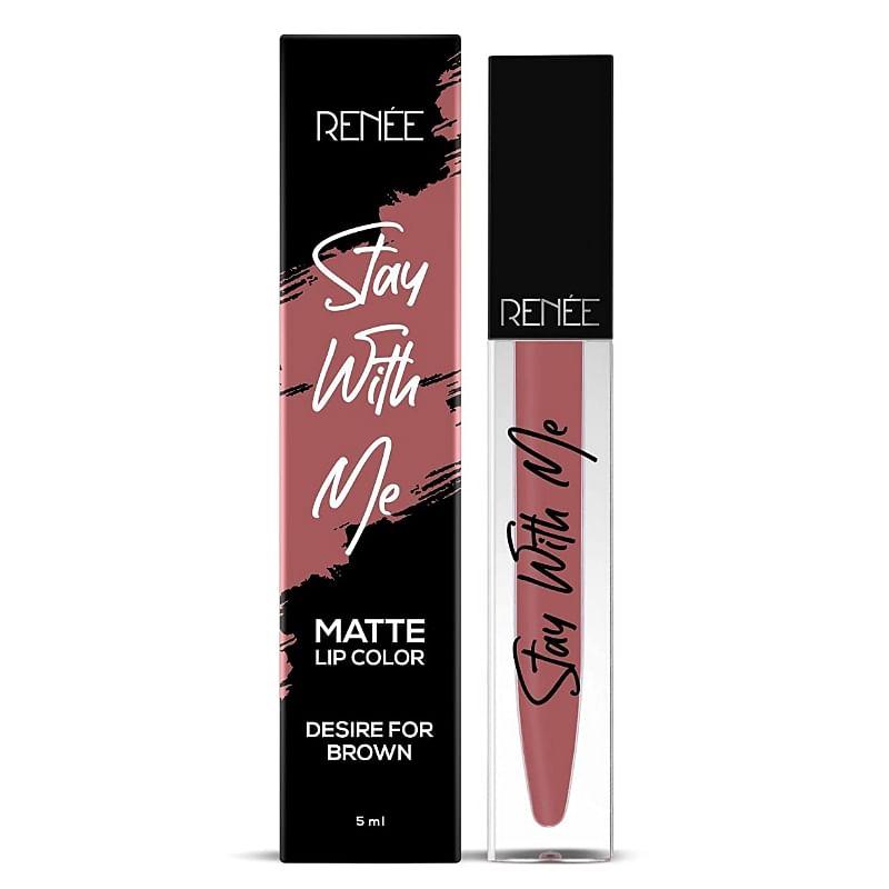 Stay With Me Matte Liquid Lipstick – Transfer Proof, Long-Lasting Lipstick | Awe For Mauve (5ml)