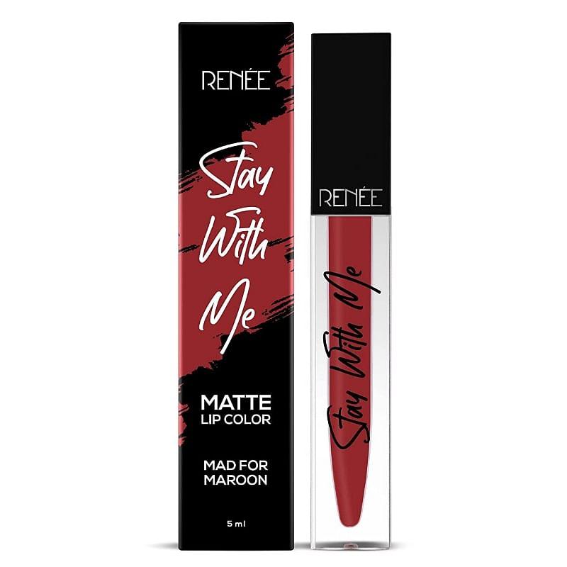 Stay With Me Matte Liquid Lipstick – Transfer Proof, Long-Lasting Lipstick | Awe For Mauve (5ml)