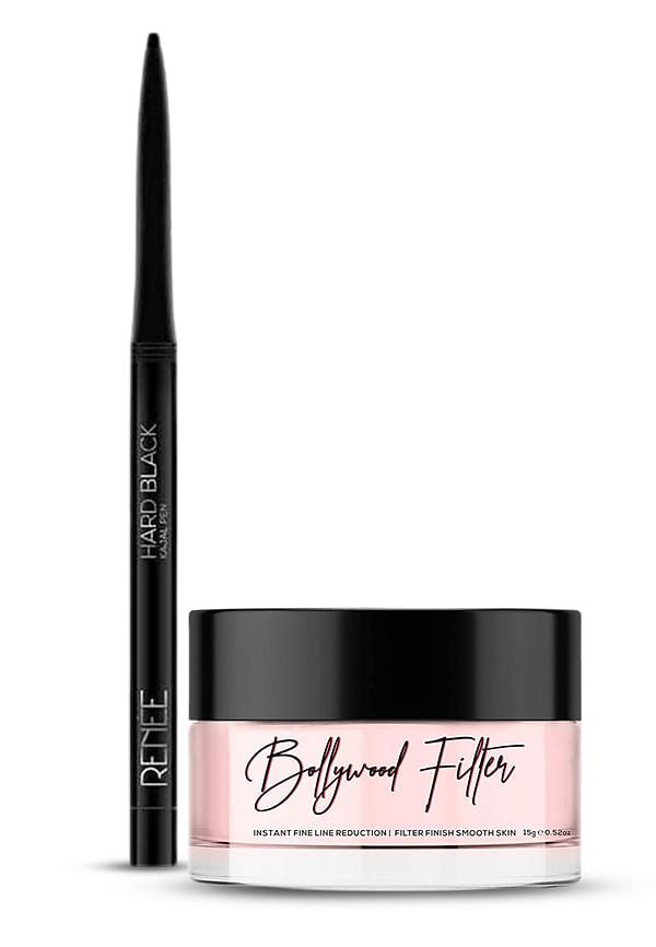 Bold Eye Drama Kit: Hard Black Kajal Pen with Sharpener + Bollywood Filter