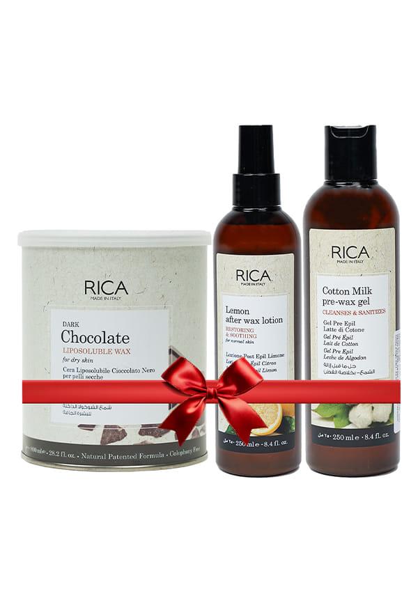Dark Chocolate Liposoluble Hair Removal Wax & Cotton Milk Pre-Waxing Gel & Lemon After Wax Lotion
