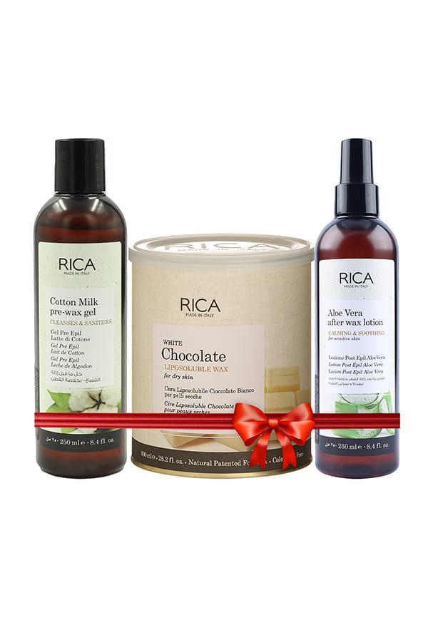 White Chocolate Liposoluble Hair Removal Wax & Cotton Milk Pre-Waxing Gel & Aloe Vera After Wax Lotion