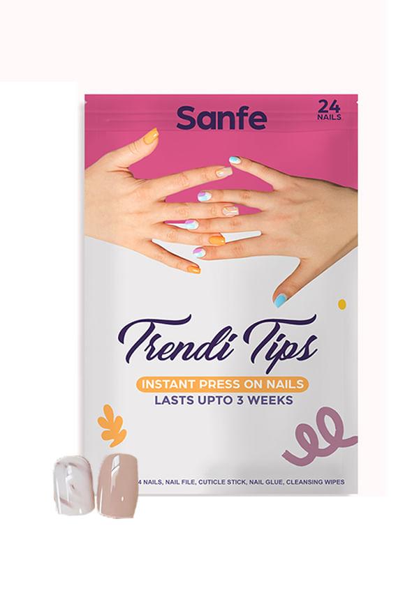 Instant Press On Nails | 24 Reusable Artificial Fake Nail Set/Extensions