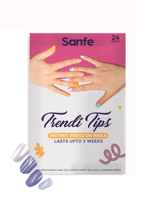 Instant Press On Nails | 24 Reusable Artificial Fake Nail Set/Extensions