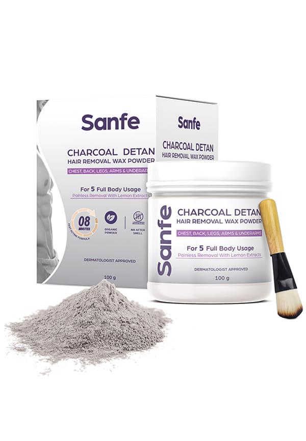 Charcoal Detan Hair Removal Wax Powder | 8 Minute Painless | Organic