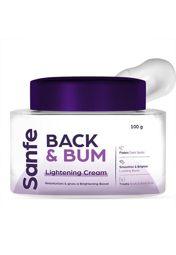 Back & Bum Cream for Dark Spots and Body Acne | Glycolic Acid, Lactic Acid & Urea