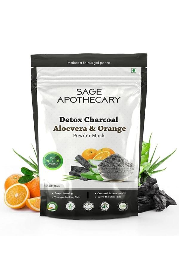 Detox Charcoal Aloevera & Orange Face Powder Mask
