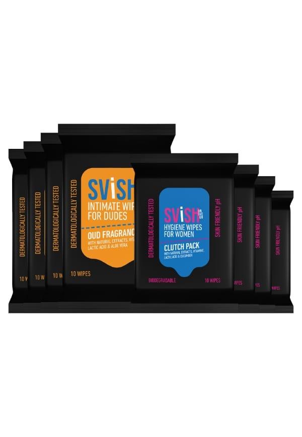 Him & Her Intimate Hygiene Wipes For Men & Women | Oud & Cucumber Fragrance