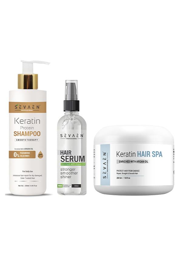 Keratin Complete Care Trio: Shampoo, Spa, and Serum for Total Transformation