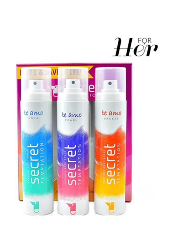 Te Amo Aqua, Breeze & Pearl Perfume Body Spray