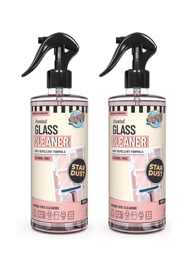 Scented & Vinegar Powered Glass Cleaner with Dust Repellent Formula, Alcohol Free, Stardust