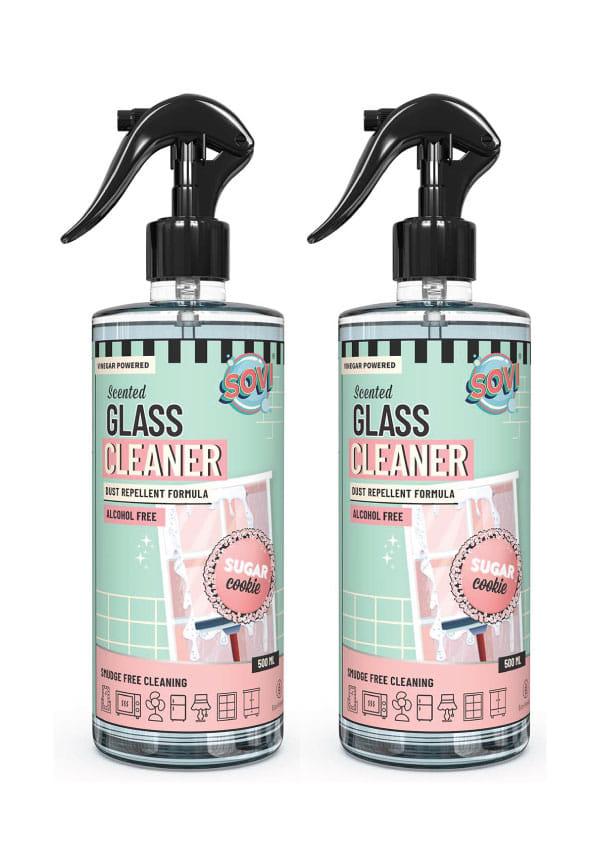 Scented & Vinegar Powered Glass Cleaner with Dust Repellent Formula, Alcohol Free, Sugar Cookie