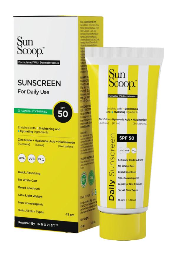 Daily SPF 50 Sunscreen Cream | UV Filter Zinc Oxide