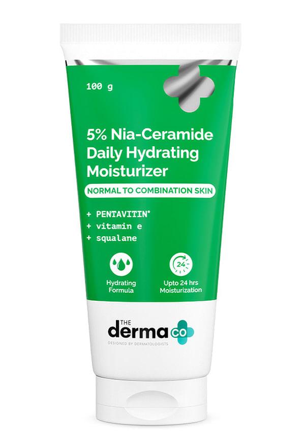 The Derma Co. 5% Nia-Ceramide Daily Hydrating Moisturizer| 5% Niacinamide, 2% Ceramide | 24 hours Moisturization |PENTAVITIN, Vitamin E & Squalane |N