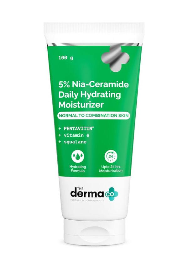 The Derma Co. 5% Nia-Ceramide Daily Hydrating Moisturizer| 5% Niacinamide, 2% Ceramide | 24 hours Moisturization |PENTAVITIN, Vitamin E & Squalane |N