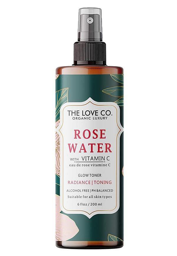 Rose Water Face Toner with Vitamin C – Pure Face Mist Spray for All Skin Types – Ideal for Skin Clearing, Tightens Pores, Restores pH Balance 200ml.