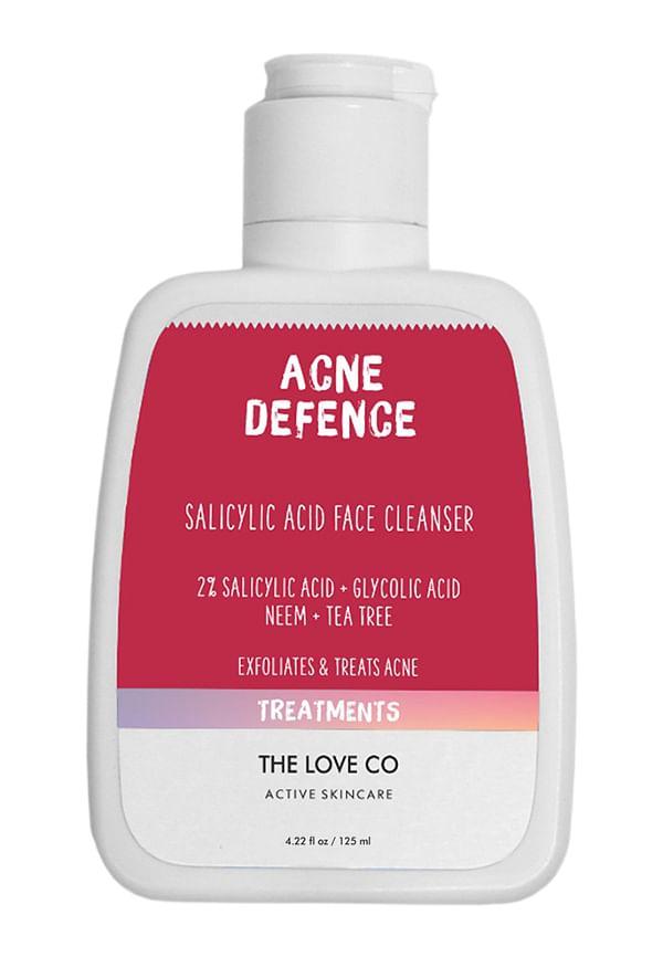 Acne Defence Face Cleanser with 2% Salicylic Acid, Gycolic Acid, Neem and Tea Tree - 125ml