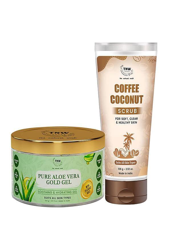 Coffee Coconut Scrub + Pure Aloe Vera Gold Gel-100gm