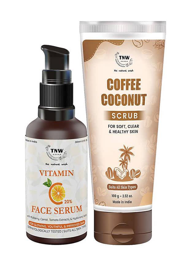 Coffee Coconut Scrub + Vitamin C Face Serum 30ml
