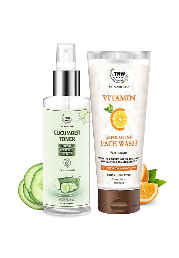 Cucumber Toner + Vitamin C Exfoliating Face Wash