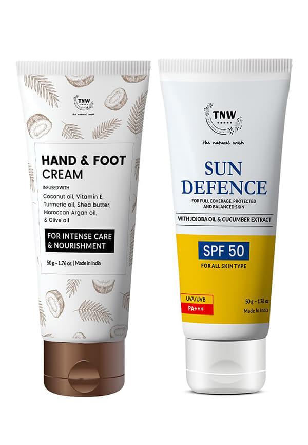 Hand/Foot Cream with Vitamin E,Shea Butter + SPF 50 PA++ UVA/UVB Clinically Approved Sunscreen Gives Sun Protection | Chemical Free Products,100 ml