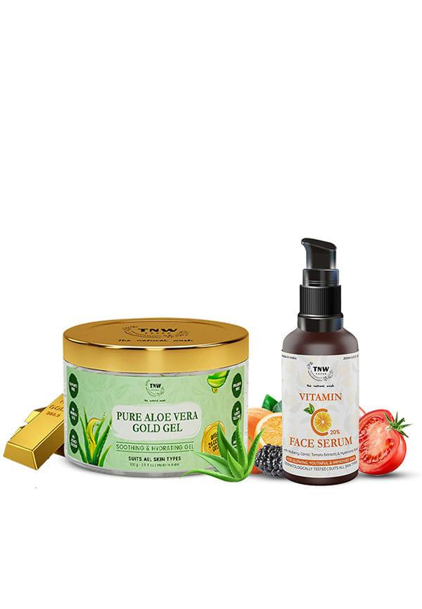 Pure Aloe Vera Gold Gel 100GM + Vitamin C Serum