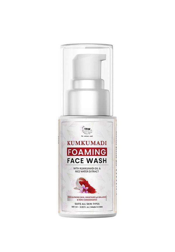 Kumkumadi Foaming Face Wash for Glowing Skin | With Kumkumadi Oil & Rice Water Extract | Reduces Pigmentation & Controls Excess Oil | Suitable for Al