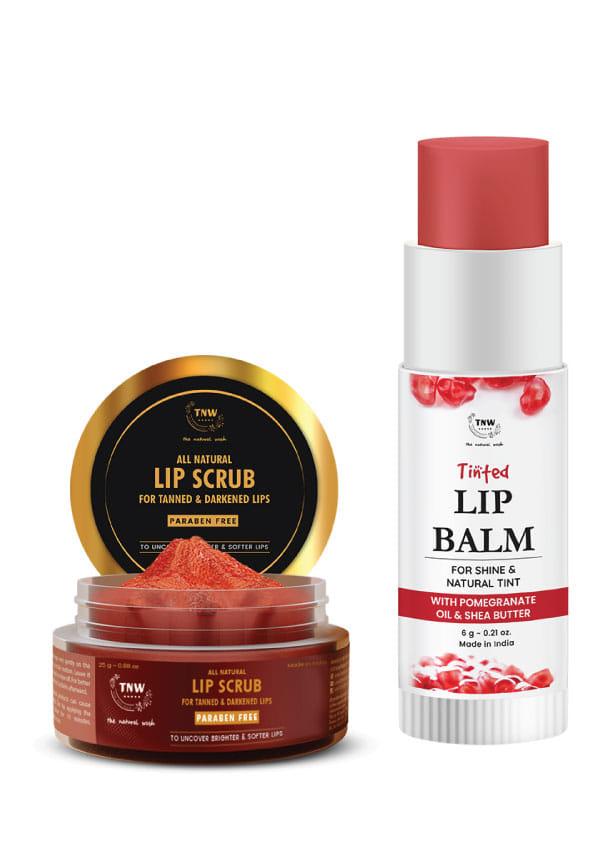 Lip Scrub and Pomegranate Tinted Lip Balm