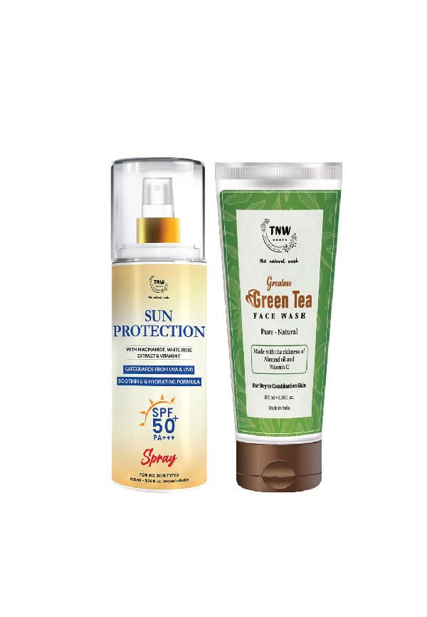 Sun Protection Spf 50 Spray + Green Tea Face Wash