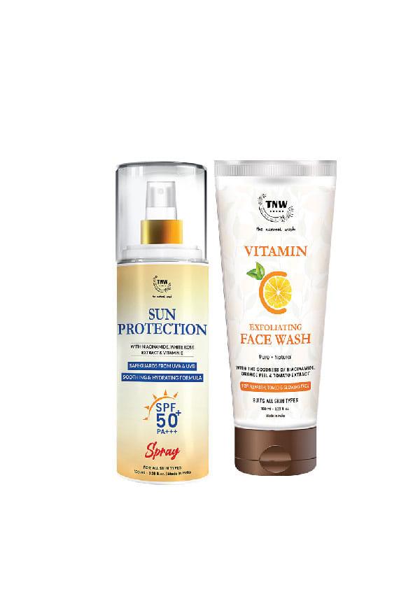 Sun Protection Spf 50 Spray + Vitamin C Face Wash