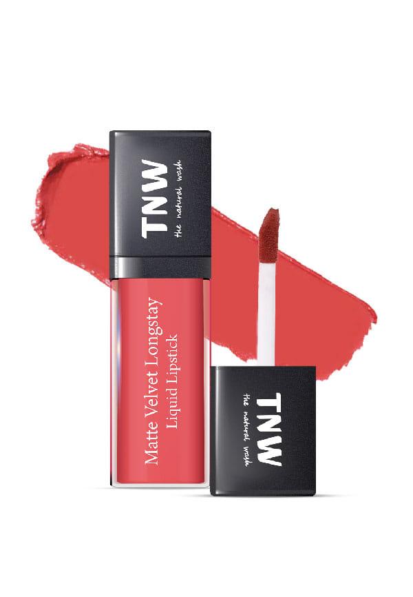 TNW -The Natural Wash Matte Velvet Longstay Liquid Lipstick with Macadamia Oil and Argan Oil | Transferproof | Pigmented | Nutty Nude | Nude Brown