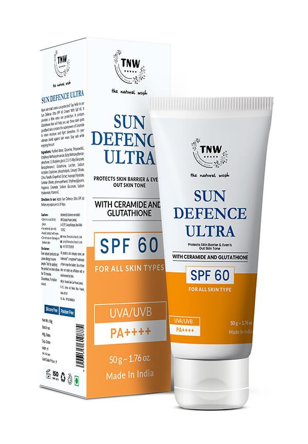 Sun Defence SPF 60 Cream with Glutathione | Protection Against UVA/UVB | SPF 60 & PA++++