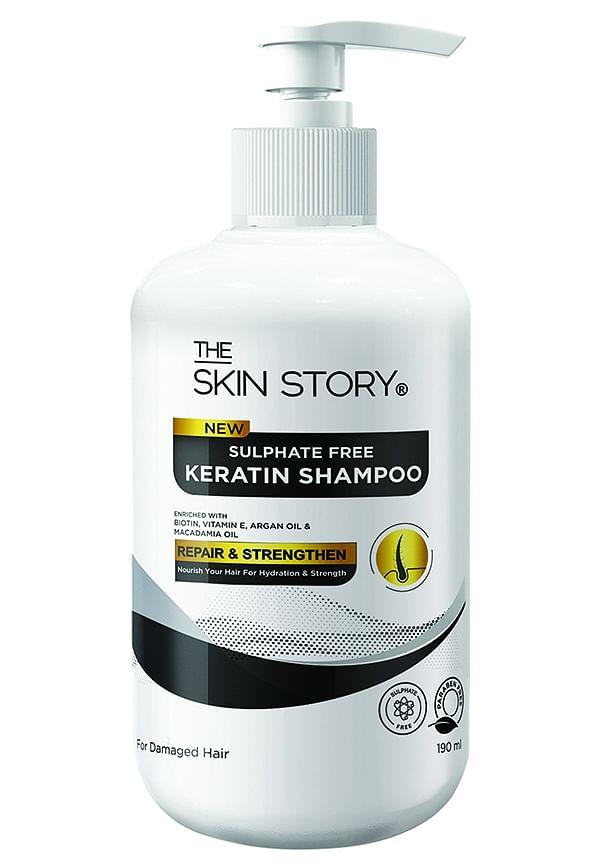 Sulphate Free Keratin Shampoo Enriched With Biotin & Vitamin E | Repairs & Strengthens Hair