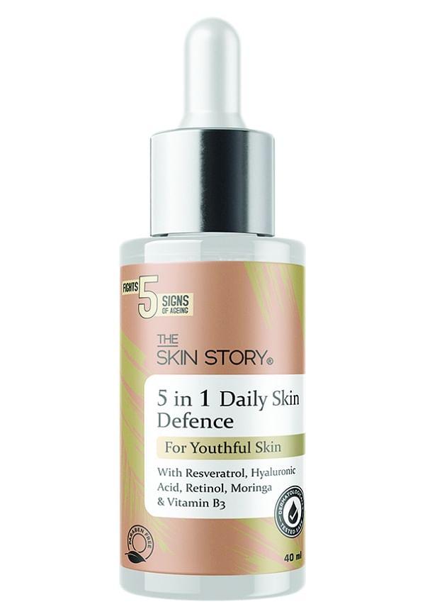 5 in 1 Daily Skin Defence Face Serum For Youthful Skin With Hyaluronic Acid & Retinol