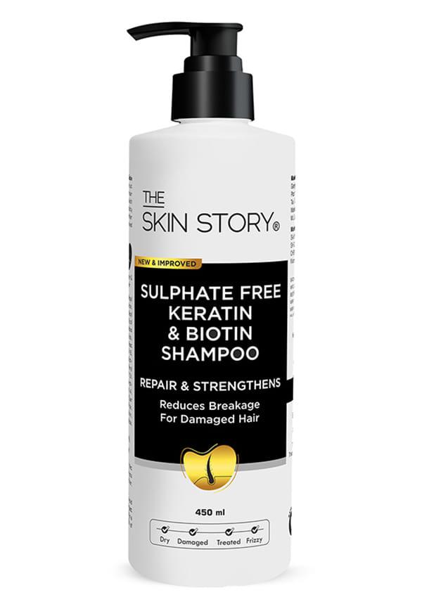Sulphate Free Keratin Shampoo Enriched With Biotin & Vitamin E | Repairs & Strengthens Hair