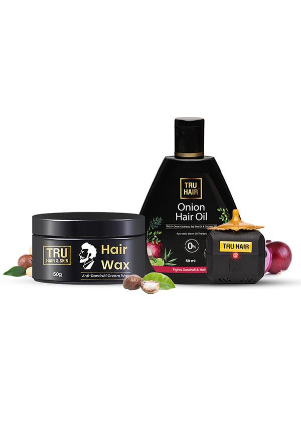 Onion Hair Oil with Heater + Hair Wax Cream for Men