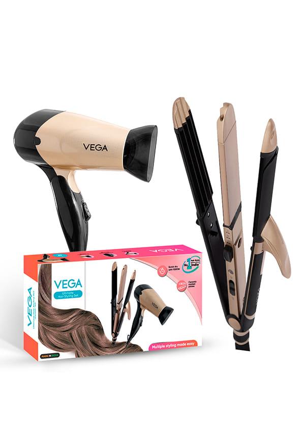 Hair Dryer & Straightener Combo: 3-in-1 Hair Styler & 1000W Hair Dryer