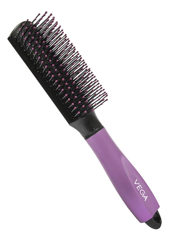 Vega Flat Hair Brush (India's No.1* Hair Brush Brand) with Cleaning Comb for Men and Women (E18-FB)