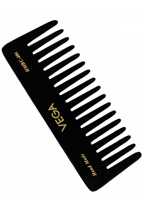 Large Shampoo Hair Comb,Handmadefor Men and Women, Black, (HMBC-406)