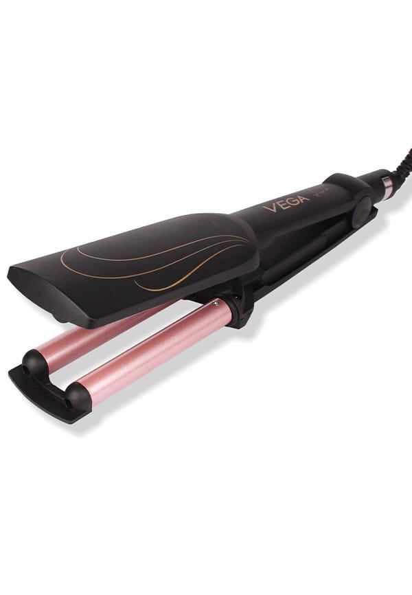 Vega I-Wave Hair Waver for Women with Ceramic Coated Barrel, Soft & Deep Wave Hair Curls, Black, (VHWR-01)