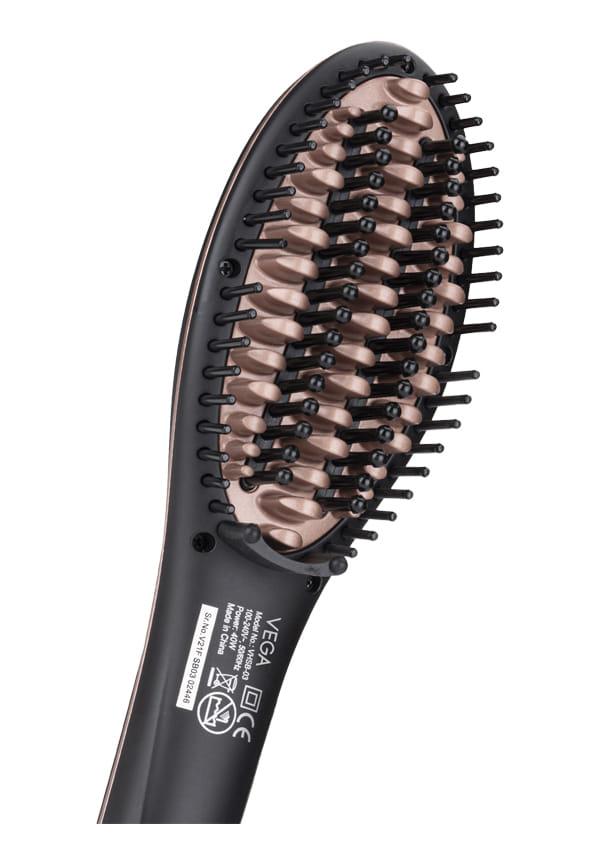 Vega X-Star Hair Straightening Brush with Thermo Protect Technology & Adjustable Temperature Settings Hair Straightener, (VHSB-03)